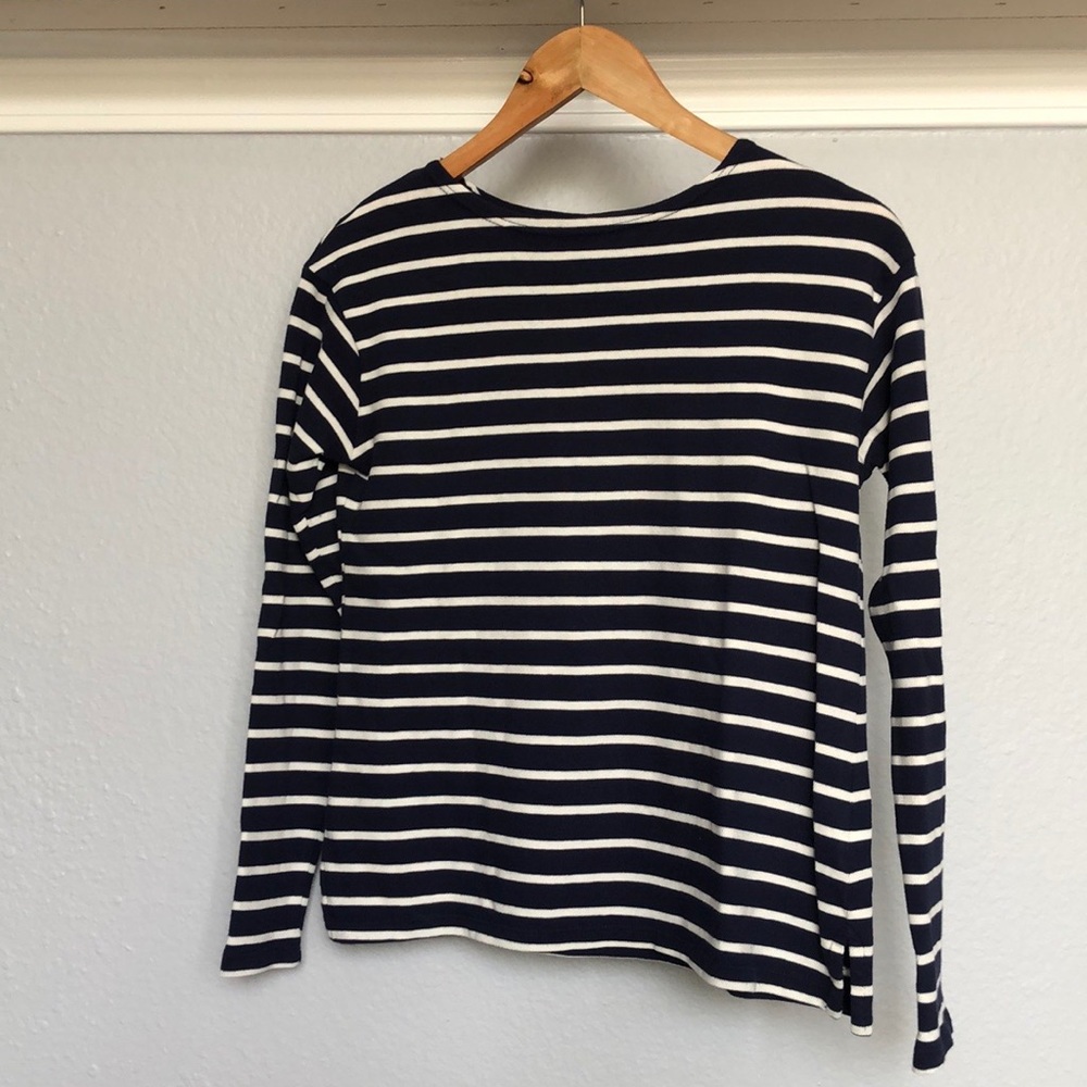 Old Navy Petite Relaxed Blue& Wht Stripe Sweater